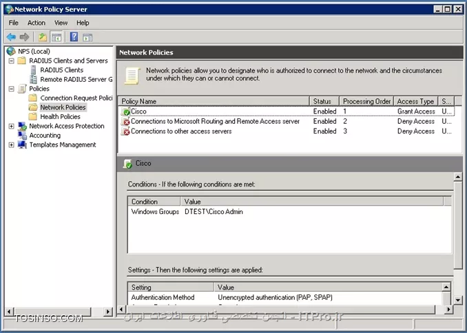 استفاده از Active Directory به عنوان Radius server برای تجهیزات سیسکو 