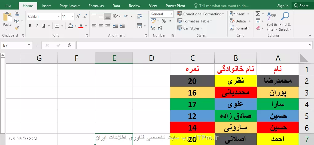 با سلام خدمت همه ITPRO های عزیز و دوستداشتنی ،در ادامه بخش اول مقاله انواع روش های مرتب سازی در اکسل با شما همراه هستیم . در ابتدای اون مقاله گفتیم که یکی از مباحث بسیار کاربردی در مجموعه نرم افزار آفیس قابلیت مرتب سازی یا همان Sort می باشد. این قابلیت در نرم افزار اکسل بسیار پرکاربرد تر و برجسته تر می باشد چون معمولا بحث محاسبات در این نرم افزار صورت می گیرد این ویژگی کمک زیادی به کاربران آن در انجام راحت تر این محاسبات و مرتب سازی آنها می کند. مثلا همین الان کاربران برتر در این وب سایت را در نظر بگیرید که به ترتیب از امتیاز بالا به پایین مرتب شده اند این یک نمونه مرتب سازی نزولی می باشد. ما در این مقاله به بررسی انواع مرتب سازی یا SORT های باقیمانده می پردازیم. 

1- مرتب سازی ستونی (Columns) در اکسل
2- مرتب سازی سطری (Rows) در اکسل 
3 - مرتب سازی صعودی (از A به Z) بر اساس محتویات سلول ها در اکسل
4 -مرتب سازی نزولی (از Z به A) بر اساس محتویات سلول ها در اکسل
*5- مرتب سازی بر اساس یک یا چند ستون یا سطر در اکسل*
*6 - مرتب سازی بر اساس لیست در اکسل*
*7 - مرتب سازی بر اساس رنگ سلول ها در اکسل*
*8 - مرتب سازی بر اساس رنگ فونت محتویات سلول ها در اکسل*
*9 - مرتب سازی بر اساس آیکون های سلول ها در اکسل*

در ادامه با روش پنجم مرتب سازی از لیست بالا  این آموزش رو ادامه می دهیم .

*5- مرتب سازی بر اساس یک یا چند ستون یا سطردر اکسل *
ما در بخش یک این مقاله فقط به مرتب سازی صعودی و نزولی در حد یک ستون یا سطر پرداختیم . اما در واقع اکثر کاربرگ های اکسل شامل اطلاعات در چندین سطر یا ستون می باشد . گاها چون این اطلاعات مرتبط به هم هست ما باید همه آنها را با هم مرتب کنیم و گاهی هم دربین سطرها و ستون های زیادی که شامل اطلاعات هست ما فقط می خواهیم یک سطر یا ستون را مرتب سازی کنیم . ما در این مثال می خواهیم سه ستون را که شامل اطلاعاتی مرتبط بصورت سطری هست را مرتب سازی کنیم. ستونی را که می خواهیم بر اساس آن مرتب سازی را انجام دهیم انتخاب می کنیم که ما در اینجا بر اساس ستون نام خانوادگی اینکار را انجام می دهیم. سپس روی یکی از گزینه های مرتب سازی صعودی و یا نزولی کلیلک می نماییم.

||http://tosinso.com/files/get/7bde2ba1-6da1-46b8-99bc-434aa0d2b569||

با کلیلک کردن روی گزینه مرتب سازی صعودی پنجره کوچکی ظاهر می شود به شکل زیر 

||http://tosinso.com/files/get/9ac53e38-df3e-44ac-8a6e-6dbb88bacef0||

که شامل دو گزینه می باشد .گزینه اول Expand The Selection به این معنی که تمام ستون های مجاور هم به همراه محدوده انتخابی مرتب سازی می شوند.

||http://tosinso.com/files/get/d27cb965-ce51-4500-8044-9942dd39e686||

گزینه دوم Continue with The Current Selection به این معنی که فقط محدوده انتخابی مرتب سازی می شود.

||http://tosinso.com/files/get/a3c5963c-c34b-4054-9ae2-f5b6734a4665||

||http://tosinso.com/files/get/be9405c9-3bfd-422d-a2fc-08a10fa9b0ee||

در تصویر زیر مشاهده می کنید که فقط ستون نام خانوادگی مرتب سازی شده است و اطلاعات دو ستون دیگر تغییری نکرده است . با توجه به اینکه معمولا یک کاربرگ اکسل شامل سطرهایی از اطلاعات مربوط به یک موضوع خاص می باشد ، معمولا در انجام این نوع مرتب سازی دقت لازم را داشته باشید که باعث بهم ریختگی اطلاعات شما نشود .

||http://tosinso.com/files/get/c818c6fb-8770-4947-bb13-c58dfa13a5c5||

روش مرتب سازی برای سطرها هم همانند روش بالا نیز می باشد .یک نکته قابل توجه در این روش این هست که گاها شما در هنگام مرتب سازی بر اساس یک ستون ممکن است به موارد مساوی در آن بخش برخورد کنید در اینجا شما می توانید ملاک مرتب سازی در آن ستون را بر اساس ستون های دیگر مشخص کنید .در مثال زیر ما مرتب سازی را براساس ستون نام بصورت صعودی انجام می دهیم اما با دو نام یکسان روبرو می شویم و ملاک مرتب سازی را برای این موارد ستون نام خانوادگی انتخاب می کنیم و در آن نوع مرتب سازی را روی نزولی قرار می دهیم .

||http://tosinso.com/files/get/f7e41b00-91f8-49fc-a747-9b72a4c13124||

||http://tosinso.com/files/get/db640466-2f1c-4c1e-86bf-3e1e8164489d||

با استفاده از گزینه Add Level در تصویر زیر یک مرحله دیگر جهت مرتب سازی اضافه می کنیم و آن را روی ستون نام خانوادگی و از بزرگ به کوچک تنظیم می نماییم.

||http://tosinso.com/files/get/8db87dbc-fa6d-4765-8600-20dabc52568b||

در تصور زیر مشاهده می کنید که به نسبت قبل از مرتب سازی دو نام خانوادگی که اسامی یکسانی داشتند جابجا شده اند .

||http://tosinso.com/files/get/b34a0ee1-d56f-4244-8de5-6d29e8943607||

*6 - مرتب سازی بر اساس لیست در اکسل*
بعضی مواقع می توانیم مرتب سازی را براساس لیست هاانجام دهیم . مثلا روزها و ماه ها ی لاتین بصورت پیش فرض در لیست های اکسل موجود می باشند چنانچه شما لیست خاصی مد نظرتان هست می توانید آن را بسازید و بر اساس آن مرتب سازی را انجام نمایید .ابتدا محدوده مورد نظر جهت مرتب سازی را انتخاب نمایید در کادر Sort در قسمت Order گزینه Custom List را انتخاب نمایید و گزینه New List را انتخاب و لیست مورد نظرتان را به ترتیب وارد نمایید و سپس گزینه Add را انتخاب تا به لیست های پیش فرض اکسل اضافه گردد.

||http://tosinso.com/files/get/44777d33-e132-4633-8f7a-0b1524f75f30||

||http://tosinso.com/files/get/ce2dfb62-a672-4161-b8cd-6947686593d5||

مرتب سازی بر اساس لیست ساخته شده  را در تصور زیر مشاهده می کنید.

||http://tosinso.com/files/get/42621836-7fe7-4d47-b2c4-9a5411516da2||

*7 - مرتب سازی بر اساس رنگ سلول ها در اکسل*
یکی از روش های جالب مرتب سازی بر اساس *رنگ سلول ها* می باشد. برای انجام اینکار محدوده مورد نظر را انتخاب و در کادر SORT به تعداد مورد نیاز روی گزینه Add Level کلیلک می نماییم و در بخش SORT ON گزینه Cell color را انتخاب می نماییم  و در بخش Order  نوع چینش ترکیب رنگ را برای سطرهای مختلف انتخاب می نماییم.

||http://tosinso.com/files/get/a44e4179-ea16-4efc-9af6-2fdd17e7d4cf||

||http://tosinso.com/files/get/6e2d3f9a-bc5c-4830-a05d-190b3bcb7362||

مرتب سازی بر اساس چینش مشخص شده را در تصویر زیربر اساس رنگ سلول ها  مشاهده می نمایید.

||http://tosinso.com/files/get/94f532c8-285f-4d4a-a56f-7ad440dffc27||

*8 - مرتب سازی بر اساس رنگ فونت محتویات سلول ها در اکسل*
 روش متفاوتی دیگر جهت مرتب سازی سلول ها در اکسل که بر اساس *رنگ فونت محتویات سلول ها* انجام می گیردو برای انجام اینکار محدوده مورد نظر را انتخاب و در کادر SORT به تعداد مورد نیاز روی گزینه Add Level کلیلک می نماییم و در بخش SORT ON گزینه font color را انتخاب می نماییم  و در بخش Order  نوع چینش ترکیب رنگ را برای سطرهای مختلف انتخاب می نماییم.

||http://tosinso.com/files/get/9a494c22-2354-4381-892a-66665f958c53||

||http://tosinso.com/files/get/a7d6656c-5dae-4a04-adde-1880c6f8b39a||

مرتب سازی بر اساس چینش مشخص شده را در تصویر زیر بر اساس رنگ فونت ها  مشاهده می نمایید.

||http://tosinso.com/files/get/136aea32-1905-4877-a6b5-e9ae68aabedd||

*9 - مرتب سازی بر اساس آیکون های سلول ها در اکسل*
و باز هم روش جالب دیگر جهت مرتب سازی سلول ها در اکسل که بر اساس *آیکون های موجود در سلول ها* انجام می گیرد جهت استفاده از این آیکون ها بایدبه بخش Conditional Formatting  و گزینه Sets Icon مراجعه نمایید. جهت اطلاع از کاربرد های دقیق این بخش به مقاله زیر مراجعه نمایید.
|ویژگی های جالب Conditional Formatting در نرم افزار اکسل (Excel)::https://tosinso.com/articles/42797/Conditional-Formatting-%da%86%db%8c%d8%b3%d8%aa%d8%9f-%d9%85%d8%b9%d8%b1%d9%81%db%8c-%d9%82%d8%a7%d8%a8%d9%84%db%8c%d8%aa-%d9%82%d8%a7%d9%84%d8%a8-%d8%a8%d9%86%d8%af%db%8c-%d8%b4%d8%b1%d8%b7%db%8c-%d8%af%d8%b1-%d8%a7%da%a9%d8%b3%d9%84(excel)|
||http://tosinso.com/files/get/80665d9d-628b-43e0-a733-6c56dd6b4007||

و برای انجام اینکار محدوده مورد نظر را انتخاب و در کادر SORT به تعداد مورد نیاز روی گزینه Add Level کلیلک می نماییم و در بخش SORT ON گزینه Cell Icon را انتخاب می نماییم  و در بخش Order  نوع چینش آیکون ها را برای سطرهای مختلف انتخاب می نماییم.

||http://tosinso.com/files/get/7b98f5a0-c2f1-4588-8a04-148fc0ff6700||

مرتب سازی بر اساس چینش مشخص شده را در تصویر زیر بر اساس آیکون ها مشاهده می نمایید.

||http://tosinso.com/files/get/45a82ce4-0b9c-4cce-95db-52d70bfb0667||

امیدوارم که مفید واقع شده باشد.

نویسنده : احمد نظری
منبع : |جزیره مبانی کامپیوتر و مهارت های هفتگانه وب سایت توسینسو::https://tosinso.com/icdl|
هرگونه نشر و کپی برداری بدون ذکر منبع و نام نویسنده دارای اشکال اخلاقی می باشد.  