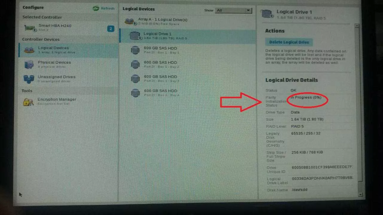 با سلام
من یک سرور HP ML110 دارم که Raid 5 موجود بر روی آن رو پاک کردم و دوباره Raid بندی کردم
و الان حدود یک ساعته که اینجا گیر کرده ؟

||https://tosinso.com/files/get/c834c7c2-a882-45f6-a0b5-52222ecdd8c5||

نمی دونم دار چه کاری انجام میده ؟؟
