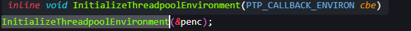 Initialization with InitializeThreadpoolEnvironment