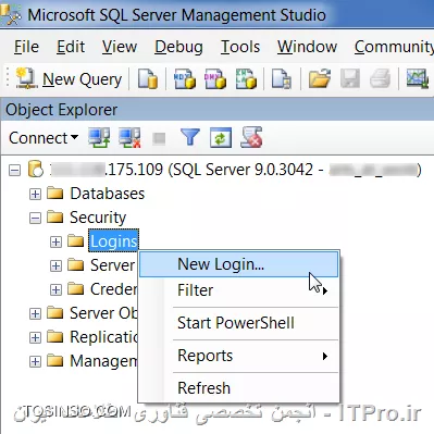 ایجاد کردن کاربر در SQL سرور 2008