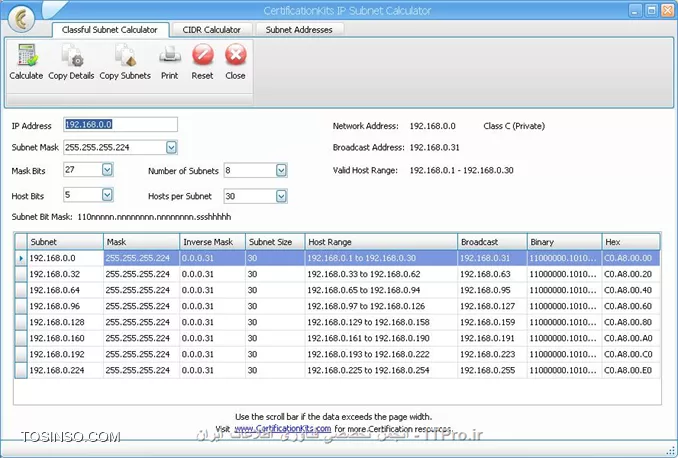 ممنون اتفاقاً دیروز داشتم دنبال چنین ابزاری میگشتم
من *|CertificationKits IP Subnet Calculator::https://www.certificationkits.com/cisco-ccna-subnet-calculator/| *رو دانلود کردم حجمش تقریبا 10 مگ هست نیازم رو کاملا برطرف کرد
||http://network.tosinso.com/files/get/cb50c9ac-28fd-4691-9b2f-3baa0825acd6||