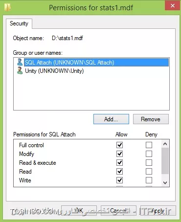 مشکل Attach نشدن Database در SQL سرور