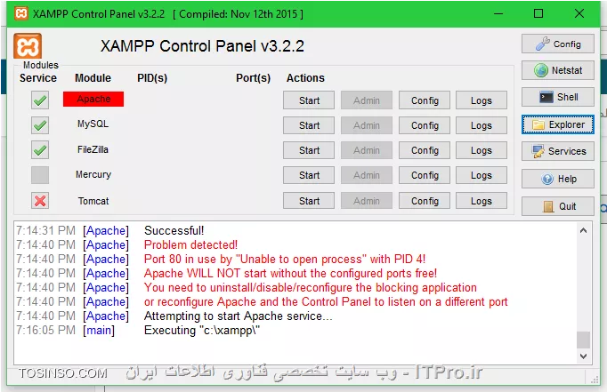||http://tosinso.com/files/get/cb6de1ed-830e-4182-85fe-240b4b2837c0||
سلام لطفا کمک کنید چگونه باید این خطا را در ویندوز ۱۰ بر طرف کنم.میخواهم سرور آپاچی را در xampp اجرا کنم
