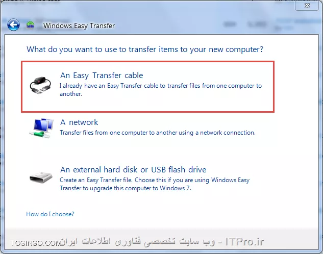 درود به همه دوستان خوب ITPRO ، با دومین جلسه از سری آموزش های مدارک بین المللی مایکروسافت موسوم به MCSA  در خدمت عزیزان هستم. در جلسه اول و قبل، ما در مورد انواع نسخه های ویندوز 8 و ویژگی های هر کدام از آنها بحث کردیم. در این جلسه اما، مبحث اصلی ما حول محور چگونگی نصب ویندوز و انواع روش هایی که در این زمینه کاربرد دارند خواهد چرخید. پس با ما باشید.

!! نکات مهم پیش از نصب ویندوز
فرض کنید ادمین شبکه ای بزرگ شده اید که در آن 500 کامپیوتر قدیمی با ویندوز XP وجود دارد، و بر اساس سیاست های کلی شرکت قرار است تمامی این سیستم ها به ویندوز 8  تغییر و ارتقا یابند. پس قطعا به سخت افزارهای پر قدرت تری نیازمند خواهیم بود تا چنین عملیاتی را انجام دهیم. حال اگر شما بدون هیچ بررسی فنی دقیق بر روی سیستم های فعلی شرکت، درخواست خرید سخت افزار یا نرم افزار برای 500 عدد کامپیوتر نمایید و پس از ارتقا متوجه شوید که فلان نرم افزار یا سخت افزار با تمام آن 500 کامپیوتر جدید سازگاری ندارد چه خواهد شد؟ یک فاجعه بزرگ که ممکن است به اخراج شما بیانجامد. خوشبختانه مایکروسافت برای حل این مشکل تدابیر خاصی را در نظر گرفته است که از جمله مهم ترین آنها می توان به موارد زیر اشاره نمود:

!! بررسی کلاینت ها با استفاده از Windows AIK
Windows AIK (WAIK) نام مجموعه ابزارهایی ست که مایکروسافت به کاربران ارائه نموده تا پیش از ایجاد هر گونه تغییر بر روی کامپیوتر یا مجموعه ای از کامپیوترها، به بررسی وضعیت آنها از لحاظ سخت افزاری و نرم افزاری پرداخته و از اینکه آنها قابلیت نصب ویندوز 8 را دارند مطمئن می گردد. بدین صورت که WAIK با بررسی وضعیت فعلی سخت افزارهای کامپیوتر و نیز سنجش قدرت آن، گزارشی را در این زمینه به ما ارائه خواهد داد و به ما خواهد گفت که آیا سخت افزارها و نرم افزارهای فعلی قابلیت ارتقا به ویندوز 8 را خواهند داشت یا خیر! آموزش کار کردن با این برنامه در جلسات بعدی به شما عزیزان داده خواهد شد. اما در اینجا تنها دانستن نام آن بسنده می کند.

!! انتقال دادن فایل های مهم ویندوز
بسیار مهم است که پیش از نصب ویندوز 8، اگر احیانا فایل و یا فایل هایی بر روی Desktop، My Documents یا درایو ویندوز فعلی (مثلا درایو C) داشته باشیم، ابتدا آنها را به درایوی دیگر منتقل کرده، چرا که اگر ویندوز 8 را بدون آپگرید کردن و به تازگی بخواهیم نصب کنیم، تمامی فایل هایی که در مسیرهای ذکر شده وجود داشته باشند، در حین عملیات نصب حذف و غیر قابل بازگشت خواهند شد. شایان ذکر است که در اینجا منظور از اسناد مهم، بیشتر فایل های موجود در My Documents و Desktop بوده، و برنامه های فعلی ویندوز مورد توجه نمی باشد.از رایج ترین روش ها برای انتقال فایل می توان به هارد دیسک های اکسترنال، حافظه های فلش، و نیز CD و DVD اشاره کرد، که فرد با رایت آنها بر روی CD و DVD، و یا انتقال آنها به حافظه های جانبی از حذف شدن احتمالی آنها جلوگیری به عمل خواهد آورد.

از دیگر روش های موجود، بهره گرفتن از برنامه های جانبی همچون USMT و نیز Windows Easy Transfer موسوم به WET می باشد. این برنامه های نیز برای انتقال فایل های مهم به جایی دیگر به غیر از کامپیوتر فعلی کاربر داشته و مورد استفاده قرار می گیرند. شایان ذکر است که در این قسمت، تمرکز ما بر روی WET بوده، و نحوه کار کردن با USMT در آینده به شما عزیزان آموزش داده خواهد. برای شروع به کار با WET ابتدا نیاز به تهیه کابل مخصوصی به نام Windows Easy Transfer Cable داریم. این کابل که نوع خاصی از کابل USB می باشد را می توانید در تصویر زیر ببینید: 
<center>
||http://tosinso.com/files/get/8be7d359-a7e6-4c60-ba9c-c3b05e9f5e10||
<center>
پس از تهیه کابل فوق، دو سرکابل را به پورت های USB دو کامپیوتری که قصد انتقال اطلاعات بین آنها را داریم وصل می کنیم. سپس در ویندوزی که قصد داریم اطلاعات آن را به ویندوز جدید منتقل نماییم، با رفتن به منوی Start و سپس قسمت System Tools بر روی Windows Easy Transfer کلیک کرده تا برنامه مذکور باز شود. در اینجا فرض ما بر این است که قصد انتقال فایل از ویندوز 7 به ویندوز 8 را داریم: ابتدا منوی Start ویندوز 7 را باز کرده، و سپس عبارت Windows Easy Transfer را در آن تایپ کرده تا برنامه باز شود
<center>
||http://tosinso.com/files/get/afdf3c37-6ca1-4645-94cf-fbe4931a9fb9||
<center>
پس از باز شدن برنامه بر روی کلید Next کلیک کرده تا به صفحه بعد برویم
<center>
||http://tosinso.com/files/get/b00512f9-659f-4a60-affc-34b88aa872ce||
<center>
در این قسمت از بین گزینه های پیش رو، گزینه اول، یعنی An Easy Transfer Cable را انتخاب می نماییم
<center>
||http://tosinso.com/files/get/cbbe4536-be69-4fb6-b359-5deb9c2dbff3||
<center>
در مرحله بعد گزینه This is my old PC را انتخاب و Next می کنیم
<center>
||http://tosinso.com/files/get/941bded3-dc35-45e5-962c-138aa90412af||
<center>
سپس در این مرحله ویندوز شروع به اسکن کامپیوتر قدیمی (ویندوز 7) کرده و هر آنچه را که قابلیت انتقال داشته باشد برای ما لیست خواهد نمود.
<center>
||http://tosinso.com/files/get/3771735b-fecf-43e1-a295-d04f09374bd5||
<center>
ما نیز مواردی را که WET برایمان لیست کرده را انتخاب و بر روی Next کلیک می نماییم
<center>
||http://tosinso.com/files/get/80c0114d-fadf-4945-b3d4-860639069d4f||
<center>
همان طور که در تصویر بالا نیز مشاهده می نمایید ویندوز پیشنهاد گرفتن پشتیبان از یوزرهای کامپیوتر فعلی و نیز پوشه های به اشتراک گذاشته شده را به ما داده، که ما نیز بدون ایجاد تغییری در آن، این موارد را پذیرفته و سپس بر روی Next کلیک می نماییم.در صفحه بعد WET برای رمزنگاری فایل هایی که از آنها پشتیبان خواهد گرفت، از ما می خواهد تا پسوردی دلخواه و نیز مسیری برای ذخیره فایل پشتیبان وارد کنیم، که ما نیز پس از وارد کردن پسورد و دادن مسیر مورد نظر برای ذخیره فایل، در نهایت بر روی Save کلیک کرده تا فرایند پشتیبان گیری آغاز گردد.
<center>
||http://tosinso.com/files/get/7081ea72-bb33-465d-9256-996b30b0c91b||
||http://tosinso.com/files/get/0e413bae-afb6-4cd9-b20d-6d10213b1f09||
||http://tosinso.com/files/get/ffacec91-1cbc-486a-98e3-6ed89cdafe24||
||http://tosinso.com/files/get/bdf1a7ea-24b5-48ed-972c-4b6f2267a87a||
<center>
حال که پشتیبان گیری با موفقیت به اتمام رسید، وقت آن رسیده تا ویندوز قدیمی یعنی 7 را حذف، و اقدام به نصب ویندوز 8 نماییم. مراحل نصب ویندوز 8  در جلسه آتی مورد بحث قرار خواهدگرفت.اینک پس از بوت شدن ویندوز 8 و شروع به کار آن، مجددا برنامه Windows Easy Transfer را باز کرده تا عملیات بازگردانی اطلاعات پشتیبان گرفته شده را با هم انجام دهیم: پس از انتقال کلیه فایل ها با موفقیت، و نصب ویندوز 8 بر روی کامپیوتر قدیمی،  اکنون بایستی فایل های پشتیبان گرفته شده را مجدد به آن کامپیوتر بازگردانیم. بدین منظور دوباره برنامه Windows Easy Transfer را باز کرده و با توجه به اینکه فایل های پشتیبان گرفته در کجا ذخیره شده اند اقدام به بازگردانی آنها می نماییم. در زیر می توانید مراحل را مشاهده نمایید:
<center>
||http://tosinso.com/files/get/14bb32e1-1b18-487b-b714-6405b975e230||
||http://tosinso.com/files/get/ed83c40a-8e63-4500-b3d4-d219720254e8||
||http://tosinso.com/files/get/4cae54cb-2e7c-48ea-bcca-aae043f9a7a4||
<center>
در اینجا از ما پرسیده می شود که آیا فایل پشتیبان را بر روی هارد دیسک کامپیوتر یا هارد اکسترنال ذخیره کرده اید؟ و ما با زدن Yes با آن موافقت کرده و Next می کنیم.
<center>
||http://tosinso.com/files/get/2b02a672-6d14-47bc-a1b0-e26a89e03feb||
<center>
آدرس محلی را که فایل پشتیبان گرفته شده را بر روی آن ذخیره کرده ایم داده، و بر روی Open کلیک می کنیم ، در قسمت بعد پسوردی را که در مراحل اولیه کار برای فایل بکاپ در نظر گرفته بودیم را وارد و Next می کنیم.
<center>
||http://tosinso.com/files/get/e1e745b3-e831-4295-a7df-5dad5dcfc027||
<center>
در پایان نیز بر روی دکمه Transfer کلیک کرده تا فرایند انتقال شروع گردد
<center>
||http://tosinso.com/files/get/6b6dcf10-389f-4fc3-8290-e15551da6574||
||http://tosinso.com/files/get/d1c8f8f3-9c0c-4f2d-8434-83d251e639f3||
<center>
پس از پایان یافتن مراحل بازگردانی نیز، اگر بخواهیم گزارش مربوطه و نیز جزییات کار را ببینیم بر روی See what was transferred کلیک و یا در غیر این صورت بر روی دکمه Close کلیک می کنیم.توجه داشته باشید که تمامی مراحل بالا برای پشتیبان گرفتن از یوزرهای موجود بر روی کامپیوتر فعلی، و نیز پوشه های به اشتراک گذاشته شده و نیز موارد مشابه به کار رفته بود.

!! بررسی صحت کارکرد درایورهای ویندوز فعلی با ویندوز 8
دومین موردی که پیش از نصب ویندوز بایستی مورد توجه قرار داد، درایورهای کامپیوتر قدیمی می باشد، بدین معنی که ادمین بایستی پیش از ارتقا، از اینکه سخت افزارهای موجود قابلیت کار کردن بر روی ویندوز 8 را داشته اطمینان حاصل نماید، در نتیجه ادمین موظف است تا پیش از نصب ویندوز کامپیوترهای شرکت، هوشمندانه کلیه سخت افزارهای موجود کامیپوترها به همراه درایورهای آن را تست نماید، تا در صورت نیاز سخت افزارهای جدید تهیه کند، و اگر نیز نیازی به تهیه سخت افزار جدید نبود، به سخت افزارهای فعلی بسنده نماید. برنامه ای که مایکروسافت برای این کار در اختیارمان گذاشته ابزارکی با نام Signature Verifier می باشد. این ابزارک کلیه درایورهای مربوط به سخت افزرهای کامپیوتر را تک به تک بررسی و در صورت مورد داشتن آنها با ویندوز و عدم سازگاری، آن را به ما اعلام خواهد کرد. بدین منظور ابتدا کنسول CMD (Command Prompt) را باز کرده و با تایپ Sigverif.exe برنامه مربوطه برایمان باز خواهد شد.
<center>
||http://tosinso.com/files/get/13b2663d-ce89-44d6-9e80-64d982eda0ce||
<center>
ضمن این که بایستی توجه داشت که در صورت وجود هر گونه خلل یا ناسازگاری در درایورهای فعلی کامپیوتر، این ابزارک آن را به شما نمایش داده، که در این صورت بایستی نسبت به رفع ایراد درایور و یا جایگزین کردن سخت افزار مربوطه اقدام نماییم.
<center>
||http://tosinso.com/files/get/f405c5b4-ac69-4aec-9588-03c9078d2f67||
||http://tosinso.com/files/get/62482703-86f1-4172-9b4e-02df4c6f79ec||
||http://tosinso.com/files/get/568ae354-0458-4522-90f8-899357fa6ed3||
<center>
اکنون که کلیه موارد لازم برای نصب ویندوز 8  را با هم مورد بررسی قرار دادیم و از عدم وجود هرگونه عیب و ایراد احتمالی رد سیستم مطمئن شدیم، زمان آن فرا رسیده تا شروع به نصب ویندوز 8 نماییم. مراحل و هم چنین توضیحات مربوط به نصب ویندوز 8 در جلسه بعدی خدمت عزیزان ارائه خواهد شد.
<left>
شاد باشید و سربلند
<left>

نویسنده : اسحاق احمدپور
منبع :| جزیره سرویس های شبکه مایکروسافت وب سایت توسینسو::https://tosinso.com/microsoft|
هرگونه نشر و کپی برداری بدون ذکر منبع و نام نویسنده دارای اشکال اخلاقی است