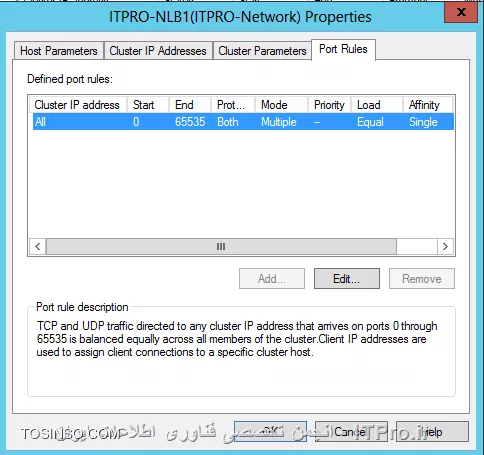 Port Rule در تنظیمات NLB Clustering