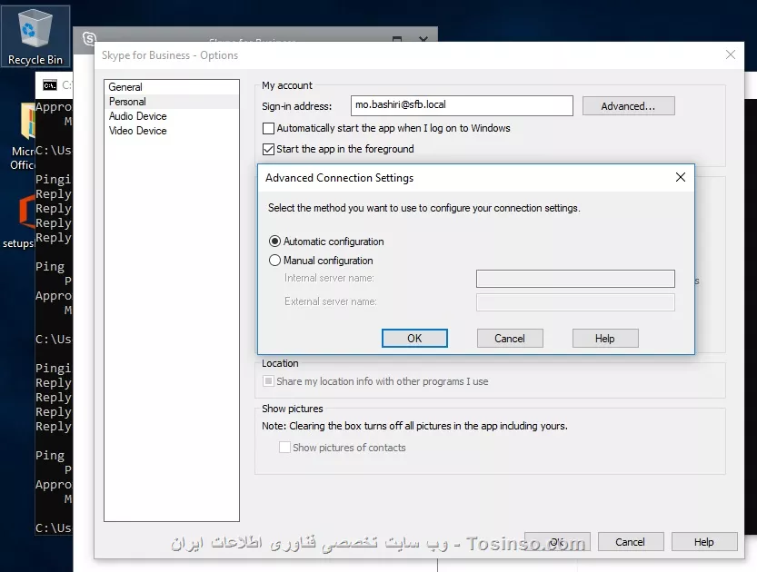 وقتی  automatically start the app رو میزنم sign in نمیشه،
میخوام دستی بزنم ، چی باید تو قسمت manual configبزنم که وصل بشه به سرورم.
اسم سرور میزنم نمیشه.
حتی sipinternaltlsهم در dns ست کردم.||https://network.tosinso.com/files/get/cf6b3efc-672c-4447-91cc-5da995b0563a||