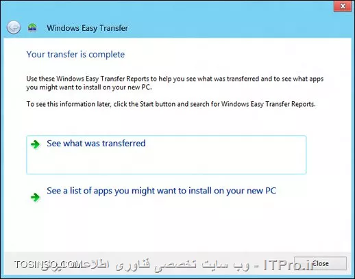 درود به همه دوستان خوب ITPRO ، با دومین جلسه از سری آموزش های مدارک بین المللی مایکروسافت موسوم به MCSA  در خدمت عزیزان هستم. در جلسه اول و قبل، ما در مورد انواع نسخه های ویندوز 8 و ویژگی های هر کدام از آنها بحث کردیم. در این جلسه اما، مبحث اصلی ما حول محور چگونگی نصب ویندوز و انواع روش هایی که در این زمینه کاربرد دارند خواهد چرخید. پس با ما باشید.

!! نکات مهم پیش از نصب ویندوز
فرض کنید ادمین شبکه ای بزرگ شده اید که در آن 500 کامپیوتر قدیمی با ویندوز XP وجود دارد، و بر اساس سیاست های کلی شرکت قرار است تمامی این سیستم ها به ویندوز 8  تغییر و ارتقا یابند. پس قطعا به سخت افزارهای پر قدرت تری نیازمند خواهیم بود تا چنین عملیاتی را انجام دهیم. حال اگر شما بدون هیچ بررسی فنی دقیق بر روی سیستم های فعلی شرکت، درخواست خرید سخت افزار یا نرم افزار برای 500 عدد کامپیوتر نمایید و پس از ارتقا متوجه شوید که فلان نرم افزار یا سخت افزار با تمام آن 500 کامپیوتر جدید سازگاری ندارد چه خواهد شد؟ یک فاجعه بزرگ که ممکن است به اخراج شما بیانجامد. خوشبختانه مایکروسافت برای حل این مشکل تدابیر خاصی را در نظر گرفته است که از جمله مهم ترین آنها می توان به موارد زیر اشاره نمود:

!! بررسی کلاینت ها با استفاده از Windows AIK
Windows AIK (WAIK) نام مجموعه ابزارهایی ست که مایکروسافت به کاربران ارائه نموده تا پیش از ایجاد هر گونه تغییر بر روی کامپیوتر یا مجموعه ای از کامپیوترها، به بررسی وضعیت آنها از لحاظ سخت افزاری و نرم افزاری پرداخته و از اینکه آنها قابلیت نصب ویندوز 8 را دارند مطمئن می گردد. بدین صورت که WAIK با بررسی وضعیت فعلی سخت افزارهای کامپیوتر و نیز سنجش قدرت آن، گزارشی را در این زمینه به ما ارائه خواهد داد و به ما خواهد گفت که آیا سخت افزارها و نرم افزارهای فعلی قابلیت ارتقا به ویندوز 8 را خواهند داشت یا خیر! آموزش کار کردن با این برنامه در جلسات بعدی به شما عزیزان داده خواهد شد. اما در اینجا تنها دانستن نام آن بسنده می کند.

!! انتقال دادن فایل های مهم ویندوز
بسیار مهم است که پیش از نصب ویندوز 8، اگر احیانا فایل و یا فایل هایی بر روی Desktop، My Documents یا درایو ویندوز فعلی (مثلا درایو C) داشته باشیم، ابتدا آنها را به درایوی دیگر منتقل کرده، چرا که اگر ویندوز 8 را بدون آپگرید کردن و به تازگی بخواهیم نصب کنیم، تمامی فایل هایی که در مسیرهای ذکر شده وجود داشته باشند، در حین عملیات نصب حذف و غیر قابل بازگشت خواهند شد. شایان ذکر است که در اینجا منظور از اسناد مهم، بیشتر فایل های موجود در My Documents و Desktop بوده، و برنامه های فعلی ویندوز مورد توجه نمی باشد.از رایج ترین روش ها برای انتقال فایل می توان به هارد دیسک های اکسترنال، حافظه های فلش، و نیز CD و DVD اشاره کرد، که فرد با رایت آنها بر روی CD و DVD، و یا انتقال آنها به حافظه های جانبی از حذف شدن احتمالی آنها جلوگیری به عمل خواهد آورد.

از دیگر روش های موجود، بهره گرفتن از برنامه های جانبی همچون USMT و نیز Windows Easy Transfer موسوم به WET می باشد. این برنامه های نیز برای انتقال فایل های مهم به جایی دیگر به غیر از کامپیوتر فعلی کاربر داشته و مورد استفاده قرار می گیرند. شایان ذکر است که در این قسمت، تمرکز ما بر روی WET بوده، و نحوه کار کردن با USMT در آینده به شما عزیزان آموزش داده خواهد. برای شروع به کار با WET ابتدا نیاز به تهیه کابل مخصوصی به نام Windows Easy Transfer Cable داریم. این کابل که نوع خاصی از کابل USB می باشد را می توانید در تصویر زیر ببینید: 
<center>
||http://tosinso.com/files/get/8be7d359-a7e6-4c60-ba9c-c3b05e9f5e10||
<center>
پس از تهیه کابل فوق، دو سرکابل را به پورت های USB دو کامپیوتری که قصد انتقال اطلاعات بین آنها را داریم وصل می کنیم. سپس در ویندوزی که قصد داریم اطلاعات آن را به ویندوز جدید منتقل نماییم، با رفتن به منوی Start و سپس قسمت System Tools بر روی Windows Easy Transfer کلیک کرده تا برنامه مذکور باز شود. در اینجا فرض ما بر این است که قصد انتقال فایل از ویندوز 7 به ویندوز 8 را داریم: ابتدا منوی Start ویندوز 7 را باز کرده، و سپس عبارت Windows Easy Transfer را در آن تایپ کرده تا برنامه باز شود
<center>
||http://tosinso.com/files/get/afdf3c37-6ca1-4645-94cf-fbe4931a9fb9||
<center>
پس از باز شدن برنامه بر روی کلید Next کلیک کرده تا به صفحه بعد برویم
<center>
||http://tosinso.com/files/get/b00512f9-659f-4a60-affc-34b88aa872ce||
<center>
در این قسمت از بین گزینه های پیش رو، گزینه اول، یعنی An Easy Transfer Cable را انتخاب می نماییم
<center>
||http://tosinso.com/files/get/cbbe4536-be69-4fb6-b359-5deb9c2dbff3||
<center>
در مرحله بعد گزینه This is my old PC را انتخاب و Next می کنیم
<center>
||http://tosinso.com/files/get/941bded3-dc35-45e5-962c-138aa90412af||
<center>
سپس در این مرحله ویندوز شروع به اسکن کامپیوتر قدیمی (ویندوز 7) کرده و هر آنچه را که قابلیت انتقال داشته باشد برای ما لیست خواهد نمود.
<center>
||http://tosinso.com/files/get/3771735b-fecf-43e1-a295-d04f09374bd5||
<center>
ما نیز مواردی را که WET برایمان لیست کرده را انتخاب و بر روی Next کلیک می نماییم
<center>
||http://tosinso.com/files/get/80c0114d-fadf-4945-b3d4-860639069d4f||
<center>
همان طور که در تصویر بالا نیز مشاهده می نمایید ویندوز پیشنهاد گرفتن پشتیبان از یوزرهای کامپیوتر فعلی و نیز پوشه های به اشتراک گذاشته شده را به ما داده، که ما نیز بدون ایجاد تغییری در آن، این موارد را پذیرفته و سپس بر روی Next کلیک می نماییم.در صفحه بعد WET برای رمزنگاری فایل هایی که از آنها پشتیبان خواهد گرفت، از ما می خواهد تا پسوردی دلخواه و نیز مسیری برای ذخیره فایل پشتیبان وارد کنیم، که ما نیز پس از وارد کردن پسورد و دادن مسیر مورد نظر برای ذخیره فایل، در نهایت بر روی Save کلیک کرده تا فرایند پشتیبان گیری آغاز گردد.
<center>
||http://tosinso.com/files/get/7081ea72-bb33-465d-9256-996b30b0c91b||
||http://tosinso.com/files/get/0e413bae-afb6-4cd9-b20d-6d10213b1f09||
||http://tosinso.com/files/get/ffacec91-1cbc-486a-98e3-6ed89cdafe24||
||http://tosinso.com/files/get/bdf1a7ea-24b5-48ed-972c-4b6f2267a87a||
<center>
حال که پشتیبان گیری با موفقیت به اتمام رسید، وقت آن رسیده تا ویندوز قدیمی یعنی 7 را حذف، و اقدام به نصب ویندوز 8 نماییم. مراحل نصب ویندوز 8  در جلسه آتی مورد بحث قرار خواهدگرفت.اینک پس از بوت شدن ویندوز 8 و شروع به کار آن، مجددا برنامه Windows Easy Transfer را باز کرده تا عملیات بازگردانی اطلاعات پشتیبان گرفته شده را با هم انجام دهیم: پس از انتقال کلیه فایل ها با موفقیت، و نصب ویندوز 8 بر روی کامپیوتر قدیمی،  اکنون بایستی فایل های پشتیبان گرفته شده را مجدد به آن کامپیوتر بازگردانیم. بدین منظور دوباره برنامه Windows Easy Transfer را باز کرده و با توجه به اینکه فایل های پشتیبان گرفته در کجا ذخیره شده اند اقدام به بازگردانی آنها می نماییم. در زیر می توانید مراحل را مشاهده نمایید:
<center>
||http://tosinso.com/files/get/14bb32e1-1b18-487b-b714-6405b975e230||
||http://tosinso.com/files/get/ed83c40a-8e63-4500-b3d4-d219720254e8||
||http://tosinso.com/files/get/4cae54cb-2e7c-48ea-bcca-aae043f9a7a4||
<center>
در اینجا از ما پرسیده می شود که آیا فایل پشتیبان را بر روی هارد دیسک کامپیوتر یا هارد اکسترنال ذخیره کرده اید؟ و ما با زدن Yes با آن موافقت کرده و Next می کنیم.
<center>
||http://tosinso.com/files/get/2b02a672-6d14-47bc-a1b0-e26a89e03feb||
<center>
آدرس محلی را که فایل پشتیبان گرفته شده را بر روی آن ذخیره کرده ایم داده، و بر روی Open کلیک می کنیم ، در قسمت بعد پسوردی را که در مراحل اولیه کار برای فایل بکاپ در نظر گرفته بودیم را وارد و Next می کنیم.
<center>
||http://tosinso.com/files/get/e1e745b3-e831-4295-a7df-5dad5dcfc027||
<center>
در پایان نیز بر روی دکمه Transfer کلیک کرده تا فرایند انتقال شروع گردد
<center>
||http://tosinso.com/files/get/6b6dcf10-389f-4fc3-8290-e15551da6574||
||http://tosinso.com/files/get/d1c8f8f3-9c0c-4f2d-8434-83d251e639f3||
<center>
پس از پایان یافتن مراحل بازگردانی نیز، اگر بخواهیم گزارش مربوطه و نیز جزییات کار را ببینیم بر روی See what was transferred کلیک و یا در غیر این صورت بر روی دکمه Close کلیک می کنیم.توجه داشته باشید که تمامی مراحل بالا برای پشتیبان گرفتن از یوزرهای موجود بر روی کامپیوتر فعلی، و نیز پوشه های به اشتراک گذاشته شده و نیز موارد مشابه به کار رفته بود.

!! بررسی صحت کارکرد درایورهای ویندوز فعلی با ویندوز 8
دومین موردی که پیش از نصب ویندوز بایستی مورد توجه قرار داد، درایورهای کامپیوتر قدیمی می باشد، بدین معنی که ادمین بایستی پیش از ارتقا، از اینکه سخت افزارهای موجود قابلیت کار کردن بر روی ویندوز 8 را داشته اطمینان حاصل نماید، در نتیجه ادمین موظف است تا پیش از نصب ویندوز کامپیوترهای شرکت، هوشمندانه کلیه سخت افزارهای موجود کامیپوترها به همراه درایورهای آن را تست نماید، تا در صورت نیاز سخت افزارهای جدید تهیه کند، و اگر نیز نیازی به تهیه سخت افزار جدید نبود، به سخت افزارهای فعلی بسنده نماید. برنامه ای که مایکروسافت برای این کار در اختیارمان گذاشته ابزارکی با نام Signature Verifier می باشد. این ابزارک کلیه درایورهای مربوط به سخت افزرهای کامپیوتر را تک به تک بررسی و در صورت مورد داشتن آنها با ویندوز و عدم سازگاری، آن را به ما اعلام خواهد کرد. بدین منظور ابتدا کنسول CMD (Command Prompt) را باز کرده و با تایپ Sigverif.exe برنامه مربوطه برایمان باز خواهد شد.
<center>
||http://tosinso.com/files/get/13b2663d-ce89-44d6-9e80-64d982eda0ce||
<center>
ضمن این که بایستی توجه داشت که در صورت وجود هر گونه خلل یا ناسازگاری در درایورهای فعلی کامپیوتر، این ابزارک آن را به شما نمایش داده، که در این صورت بایستی نسبت به رفع ایراد درایور و یا جایگزین کردن سخت افزار مربوطه اقدام نماییم.
<center>
||http://tosinso.com/files/get/f405c5b4-ac69-4aec-9588-03c9078d2f67||
||http://tosinso.com/files/get/62482703-86f1-4172-9b4e-02df4c6f79ec||
||http://tosinso.com/files/get/568ae354-0458-4522-90f8-899357fa6ed3||
<center>
اکنون که کلیه موارد لازم برای نصب ویندوز 8  را با هم مورد بررسی قرار دادیم و از عدم وجود هرگونه عیب و ایراد احتمالی رد سیستم مطمئن شدیم، زمان آن فرا رسیده تا شروع به نصب ویندوز 8 نماییم. مراحل و هم چنین توضیحات مربوط به نصب ویندوز 8 در جلسه بعدی خدمت عزیزان ارائه خواهد شد.
<left>
شاد باشید و سربلند
<left>

نویسنده : اسحاق احمدپور
منبع :| جزیره سرویس های شبکه مایکروسافت وب سایت توسینسو::https://tosinso.com/microsoft|
هرگونه نشر و کپی برداری بدون ذکر منبع و نام نویسنده دارای اشکال اخلاقی است