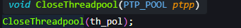 The CloseThreadpool() function is also used to free thread pool resources