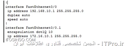 سناریو voip  :
 
||راه اندازی VOIP در Packet Tracer::http://tosinso.com/files/get/820d5759-1459-4926-b9f8-72f2a4520d1a||
در این سناریو راه اندازی Voip  در Packet Tracer را انجام می دهیم . برای راه اندازی این سناریو از یک عدد روتر 2811 و یک سوییچ 2960 و سه عدد IP Phone  و 5 عدد کامپیوتر استفاده می کنیم .در این سناریو از دو رنج ip  استفاده شده که نماینگر دو شبکه مجزا در سوییچ است که همزمان به درستی عمل می کند و از DHCP استفاده شده است .ابتدا ارتباطات بین سوییچ و تلفن ها و ... برقرار کرده به صورت شکل بالا و سپس بر روی تلفن ها کلیک می کنیم  (شکل 2 ) و با Drag کردن اداپتور تلفن ها را روشن کرده و پس از آن ارتباط بین سوییچ و تلفن برقرار می شود (شکل 3 ).
 
||شکل شماره 2 ::http://tosinso.com/files/get/f64679b9-00ba-480b-984e-b5ea921e5c5e||

||شکل شماره 3 ::http://tosinso.com/files/get/22b86b30-0551-4d58-968a-01be876927d2||

پس از آن به پیکربندی سوییچ می پردازیم . ابتدا پورتی که متصل به روتر است را به حالت Trunk تغییر می دهیم تا ترافیک بین vlan  ها را انتقال بدهد مانند دستور زیر : 
<left>
SW1(config)#interface fastEthernet 0/1
SW1(config-if)#switchport mode trunk  
<left>
سپس باید پورتهایی که به تلفن متصل است به یک vlan  و لپ تاپ ها را به vlan دیگری اختصاص بدهیم که در این سناریو برای Voip از vlan 1 استفاده شده است و برای شبکه 172.16.10.0  که برای لپ تاپ ها است از vlan 10  استفاده شده است . برای ساخت vlan  مطابق دستور زیر عمل می کنیم : 
<left>
SW1(config)#vlan 10
SW1(config-vlan)#name DATA
<left>
پورت 5 و 6 سوییچ متصل به لپ تاپ ها است و با دستور زیر این پورت ها را به  vlan 10 اختصاص می دهیم : 
<left>
SW1(config)#in ra fa 0/5-6
SW1(config-if-range)#switchport mode access
SW1(config-if-range)#switchport access vlan 10
<left>
پس از این کار باید پورتهایی که به تلفن ها متصل است را به حالت Trunk  تغییر داده و سپس دسترسی voice رو در Vlan  1 فعال کنیم مانند دستور زیر : 
<left>
SW1(config)#in ra fa 0/2-4
SW1(config-if-range)#switchport  mode  trunk
SW1(config-if-range)#switchport voice vlan 1
<left>
با این کار ما توانستیم ترافیک بین تلفن و کامپیوتر های موجود در شبکه 192.168.10.0 را جدا کنیم و در پایان کلیه تنظیمات اعمال شده را چک می کنیم مانند شکل 4 .
  
||شکل شمازه 4::http://tosinso.com/files/get/16526cf0-fd38-4dcd-b222-46ff62061ccb||

حال به پیکر بندی روتر می پردازیم ابتدا باید اینترفیس متصل به سوییچ را IP بدهیم که در این سناریو از 192.168.10.1  استفاده شده است که برای شبکه 192.168.10.0 نقش gateway  را ایفا می کند مانند دستورات زیر : 

<left>
R1#conf t
R1(config)#interface fastEthernet 0/0  
R1(config-if)#ip address 192.168.10.1 255.255.255.0
R1(config-if)#no Shutdown
<left>
سپس باید یک gateway دیگر برای شبکه 172.16.10.0  ایجاد کنیم که در این سناریو از اینترفیس مجازی استفاده کرده ایم مانند دستورات زیر : 
<left>
R1(config)#interface fastEthernet 0/0.1
R1(config-subif)#encapsulation dot1Q 10
R1(config-subif)#ip address 172.16.10.1 255.255.255.0
R1(config-subif)#no shutdown
<left>

||http://tosinso.com/files/get/d271b02b-b537-4742-af1f-f1ee90ac805f||

 برای این سناریو دو DHCP Pool  در نظر گرفته ایم اولی با عنوان Voice  جهت تلفن ها و کامپیوتر های متصل به شبکه 192.168.10.0 و دیگری با عنوان Data برای لپ تاپ های متصل به شبکه 172.16.10.0 مانند شکل زیر : 

 ||http://tosinso.com/files/get/604925b2-5691-4a80-8967-0d7346eb911a||

پس از این کار به سراغ سیستم ها می رویم و چک میکنیم که از DHCP  می توانند IP بگیرند یا خیر مانند تصویر زیر : 

  ||http://tosinso.com/files/get/60a31357-ccb8-4a81-8c0d-6b0cd7f57d8e||

||http://tosinso.com/files/get/baf8635c-4fb0-4679-8fa0-dd3d5ce289c1||

همانطور که  در تصاویر مشخص است کلیه ارتباط برقرار است و هم چنین DHCP هم به درستی عمل می کند حال نوبت به تنظیمات تلفن ها است که برای این کار مراحل زیر را دنبال کنید :
ابتدا باید سرویس تلفن را در روتر فعال کنیم که با دستور زیر انجام می شود : 
<left>
R1(config)#telephony-service
R1(config-telephony)#max-Ephones 5     
R1(config-telephony)#max-dn  5
R1(config-telephony)#ip source-address 192.168.10.1 port 2000
R1(config-telephony)#auto assign 4 to 6
R1(config-telephony)#auto assign 1 to 5
R1(config-telephony)#exi
<left>
سرویس تلفن را برای 5 عدد تلفن فعال کردیم و حالا نوبت به شماره دادن به تلفن ها است که طبق دستورات زیر انجام می دهیم : 
<left>
R1(config)#ephone-dn 1
R1(config-ephone-dn)#number 54001
R1(config-ephone-dn)#exit
<left>
شماره تلفن 54001 به اولین تلفن که در شبکه Register  شده اختصاص یافت حال باید برای دو تلفن دیگر نیز شماره اختصاص بدهیم : 
<left>
R1(config)#ephone-dn 2
R1(config-ephone-dn)#number 54002
R1(config-ephone-dn)#exit
R1(config)#ephone-dn 3
R1(config-ephone-dn)#number 54003
R1(config-ephone-dn)#exit
<left>
کلیه تنظیمات تلفن ها و سرویس تلفنی هم انجام شد و پس از گذشت چند ثانیه باید تلفن ها در روتر رجیستر شوند مانند تصویر زیر : 

||http://tosinso.com/files/get/afe9e7e3-53e5-453f-a511-07ff7d456539||
 
حال برای تلفن زدن کافی است که روی یک تلفن کلیک کرده و به Gui رفته و روی گوشی کلیک کنید و سپس شروع به شماره گیری نمایید بطور مثال 54002 را از تلفن 54001 شماره گیری نماییم مانند تصویر زیر :

||http://tosinso.com/files/get/9a0d2c1f-6a98-4b53-9e82-c2945ca6c63c||
 
در اینجا مشاهده می کنید که تلفن 54002 یک تماس دریافتی از 54001 دارد که با کلیک بر روی گوشی ارتباط برقرار می شود و روی مانیتور نمایش داده می شود  مانند تصویر زیر : 
 
||http://tosinso.com/files/get/9a08fd0a-2931-4777-b19a-d8645b4de6e7||

و پس از قطع کردن ارتباط تلفنی بصورت شکل زیر نشان داده می شود :
 
||http://tosinso.com/files/get/3f89102b-2614-48c8-a78f-a20cb7d32435||

پس از رجیستر شدن تلفن ها ادرس مک آنها بر روی روتر ذخیره می گردد مانند تصویر زیر : 
||http://tosinso.com/files/get/70eb1205-59f7-4fb5-bdb6-9e7ac2b15f60||

نویسنده : مجید امامی  
منبع : |جزیره ویپ وب سایت توسینسو::https://tosinso.com/network|
هرگونه نشر و کپی برداری بدون ذکر منبع و نام نویسنده دارای اشکال اخلاقی می باشد 