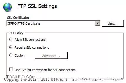 راه اندازی FTP و SSL