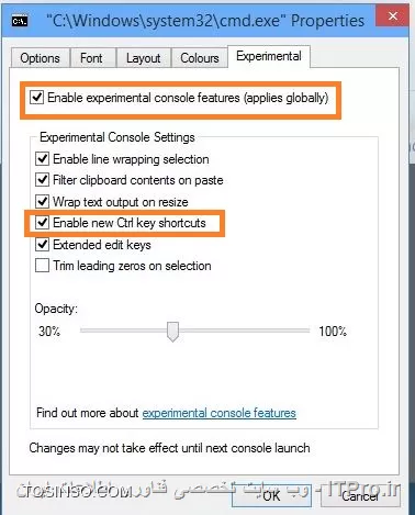 استفاده از copy و paste در command prompt ویندوز