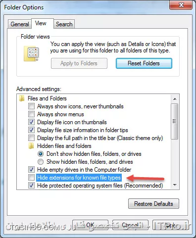 خیر اونجوری نمیتونید ویرایش کنید
باید به my computer برید سپس برای مشاهده پسوند های فایل هاتون به منوی Tools رفته و سپس آخرین گزینه یعنی  Folder Options رفته و سپس تب View  را باز کرده و طبق تصویر زیر تیک مربوطه را بردارید تا بتونید فایل ها رو پسوند هاشو ببینید و سپس تغییر بدید
||http://icdl.tosinso.com/files/get/d3cafb6f-839b-42d9-af88-614b600379d4||
حالا میتونید روی فال راست کلیک کنید و Rename کنید تا بتونید پسوند رو عوض کنید