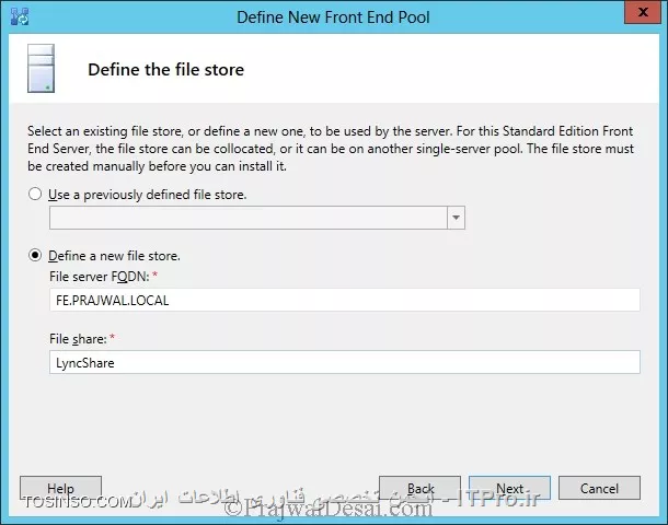 به نام خدا
با سلام 
منظورم از نصب Sql Server 
این بود که این پیغام را میدهد
||http://network.tosinso.com/files/get/52b8a921-e0b0-4c11-b89f-669f910cb006||
||http://network.tosinso.com/files/get/f3403d65-6ccb-46da-8690-d3ba726900a4||

و اینکه منظور شما از FQDN سرور Lync چیه من درقسمت نام دومین را وراد میکنم مثال Lab.local که درست نشد حتی با نام FE01.Lab.Local را هم که وارد میکنم این خطا رو میده
مانند تصویر زیر وارد میکنم
||http://network.tosinso.com/files/get/30d65069-bb05-44f6-b8d7-e55c9ad02c7b||
||http://network.tosinso.com/files/get/d40c2ff4-d265-493e-9426-c0ca37e486e5||
و تنظیمات Dnsمانند تصویر زیر میباشد
||http://network.tosinso.com/files/get/2baa086a-d561-49c6-b8b8-bca25cf586cd||
به بزرگواریتون ببخشید و بابت کمکتان خیلی ممنونم 
انشالله همیشه موفق و پیروز  باشید

