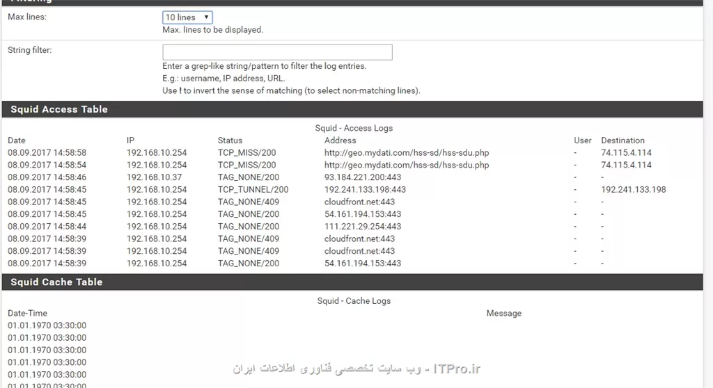 چندتا عکس از محیط Squid و تنظیمش

||https://linux.tosinso.com/files/get/e957a524-6d07-44fb-ba11-ca065b14d0e5||
||https://linux.tosinso.com/files/get/95954a5c-de41-4d2f-a9d4-50cea38a4468||
||https://linux.tosinso.com/files/get/0eb60196-7980-41e5-8003-4f0778d26f50||
||https://linux.tosinso.com/files/get/82a9548f-f1e3-4f9b-8a83-cecf26cef03d||

این لاگ قبل از اتصال برنامه هات اسپات ( فعلا دسترسی فیزیکی ندارم که با وای فای گوشی وصل شم ) فقط از ریموت انجام دادم
||https://linux.tosinso.com/files/get/d40d8a19-6613-4f4f-8834-70262392b7e7||

این لاگ بعد از اتصال که همونطور که تووی تصویر مشخصه آی پی های هات اسپات همه بدون اتصال موندن و 0 جلوشون خورده

||https://linux.tosinso.com/files/get/13af9ae0-8e9a-40e5-be12-44a67c360bcb||

اینم عکس خود برنامه که ارور داده

||https://linux.tosinso.com/files/get/c3587ebd-617e-4c60-a29e-b111bf581943||

حالا اگه من گزینه SSL filttering رو غیر فعال کنم نتیجش این میشه 

||https://linux.tosinso.com/files/get/f5e01e8c-c841-427f-8578-de07d2e830ef||

اینم عکس هات اسپات که بعد از غیر فعال کردن ssl filttering وصل شد

||https://linux.tosinso.com/files/get/f0c45052-6fe6-46c2-9686-c463e8a13933||

