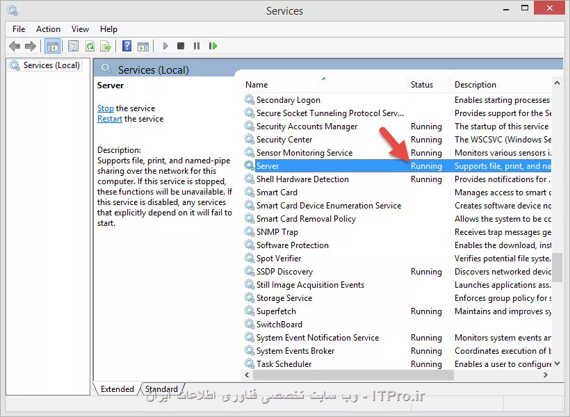 کلیدهای Windows+R را همزمان فشار دهید تا پنجره Run باز شود. سپس در پنجره باز شده عبارت services.msc را تایپ و OK را بزنید
<center>
||http://network.tosinso.com/files/get/9e8dec28-186c-458b-99bf-15eb5b014a0a||
<center>
در پنجره ای که برایتان باز خواهد شد سرویس هایی را که در بالا گفتم پیدا و با راست کلیک بر روی آنها Start را بزنید، و از این که در حال شدن هستند (Running) مطمئن گردید
<center>
||http://network.tosinso.com/files/get/d5b8c5a7-dc1a-483a-aa59-0e25f0921bba||
<center>