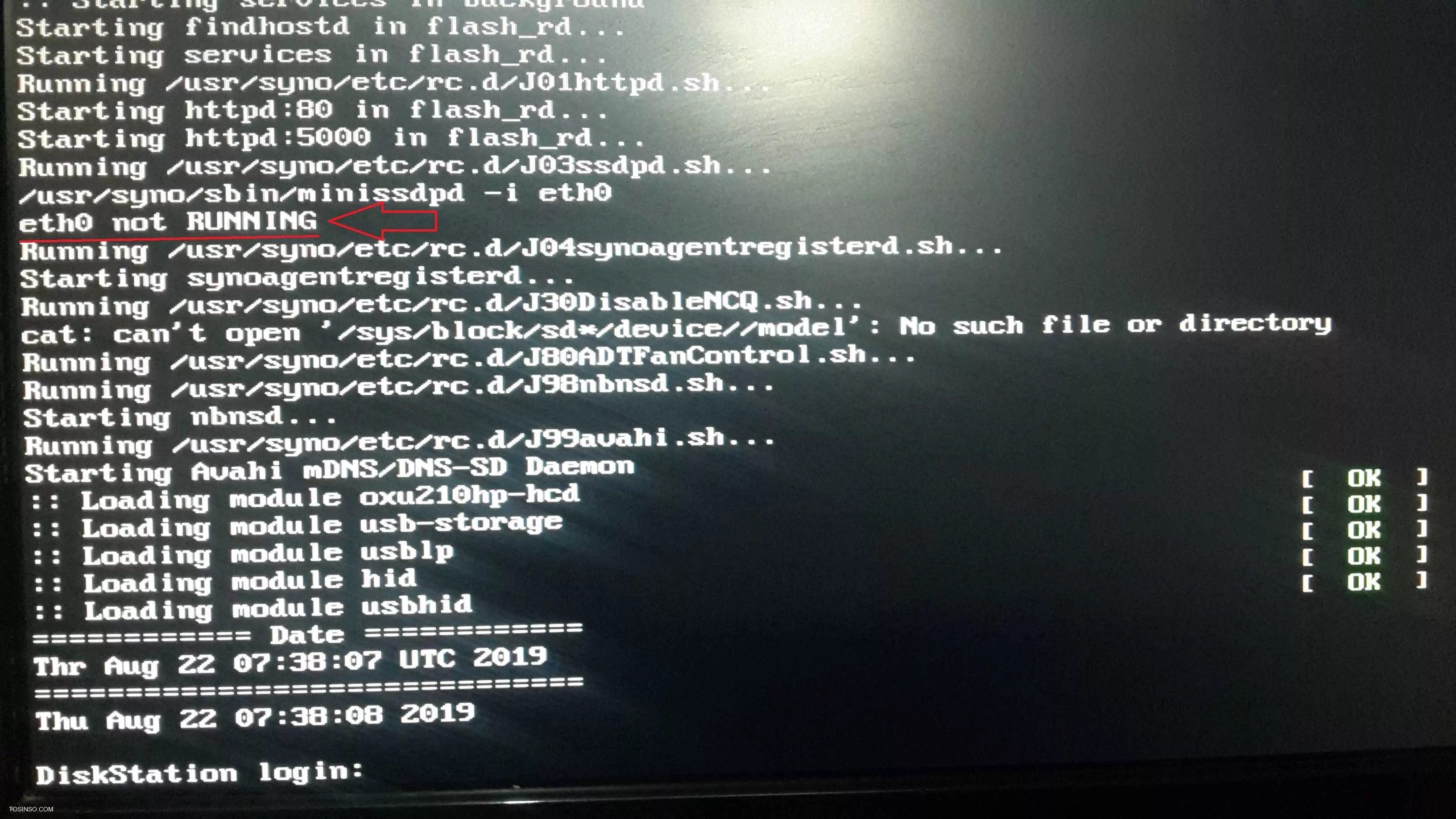 eth0 not connected