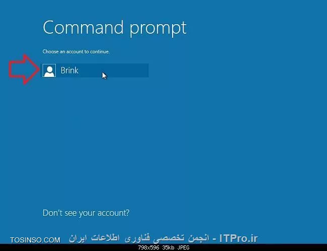 ! How to Open a Command Prompt at Boot in Windows 8
این آموزش به شما یاد خواهد داد در هنگام راه اندازی ویندوز 8 (بوت شدن) به خط فرمان دسترسی پیدا نمود 
ابتدا برای اینکه بدانید چطور میشود به بوت ویندوز 8 رسیر آموزش زیر را مطالعه فرمایید.
|راه های دسترسی به منوی بوت در ویندوز ۸::https://tosinso.com/articles/40116/%d9%85%d8%b9%d8%b1%d9%81%db%8c-3-%d8%b1%d8%a7%d9%87-%d8%af%d8%b3%d8%aa%d8%b1%d8%b3%db%8c-%d8%a8%d9%87-%d9%85%d9%86%d9%88%db%8c-%d8%a8%d9%88%d8%aa-%d8%af%d8%b1-%d9%88%db%8c%d9%86%d8%af%d9%88%d8%b2-%d9%87%d8%b4%d8%aa|

||http://tosinso.com/files/get/b134c13e-dc8e-450c-94c8-423c61ad8071||
||http://tosinso.com/files/get/4fafdbe0-4c91-4d4f-86dd-b31785cd5c3c||
1. مرحله 2 یا 3 را میتوانید استفاده کنید برای باز کردن خط فرمان (Command Prompt) در هنگام بوت.
2. ویندوز خود را از طریق DVD بوت کنید و یا میتوانید این بوت را توسط USB، و یا فایل ISO البته اگر در یک ماشین مجازی هستید انجام دهید
میتوانید از دو روش این کار را انجام دهید.

A) میتوانید دکمه های Shift + F10 را زمانی که در صفحه نمایش ویندوز نصب می باشد، استفاده کنید در این حالت میتوانید به مرحله 4 بروید یعنی پایان .
||http://tosinso.com/files/get/91ae7747-6f20-4ff7-8045-dcf464b62712||

*یا*

3. استفاده از بوت قسمت System Recovery Option که برای رسیدن به این حالت مسیر زیر را باید طی کنید 

A) کلیک کنید روی گزینه عیب یابی Troubleshoot (تصویر زیر را ببینید)
||http://tosinso.com/files/get/965ba071-8505-4bcb-85c8-6ca05bd3a816||

B) کلیک کنید روی گزینه پیشرفته Advanced options (تصویر زیر را ببینید)
||http://tosinso.com/files/get/f6a0396b-bf0a-4fc2-a4b8-721488433e4c||

C) کلیک کنید روی گزینه Command prompt. (تصویر زیر را ببینید)
||http://tosinso.com/files/get/7a35c91f-fade-43eb-b3c3-4b97f8b7984c||

D) در پنجره جدید باز شده لیستی از یوزر ها رو مشاهده میکنید که میتوانید روی administrator  یا یوزر مورد نظر کلیک کنید
توجه: اگر شما نمیخواهید از دی وی دی ویندوز 8 برای بوت کردن استفاده کنید حساب کاربر استاندارد و حساب های کاربری تحت Domain را نمیتوانید ببینید ولی چنانچه بوت شما از طریق F8 انجام شود میتوانید ببینید .
||http://tosinso.com/files/get/da8cf4f2-22fb-42e6-87bc-4ca6da427038||

E) روی یوزر کلیک کنید و پسورد را بزنید (تصویر زیر را ببینید)
||http://tosinso.com/files/get/9a77564c-5e10-4f00-884f-c0345668e80a||

4. Command Prompt با انجام کار های بالا در هنگام بوت باز خواهد شد.

|لینک منبع::http://www.eightforums.com/tutorials/2755-command-prompt-boot-startup-windows-8-a.html|

نویسنده : فرهاد خانلری 
منبع : انجمن تخصصی فناوری اطلاعات ایران 
هرگونه نشر و کپی برداری بدون ذکر منبع و نام نویسنده دارای اشکال اخلاقی می باشد 