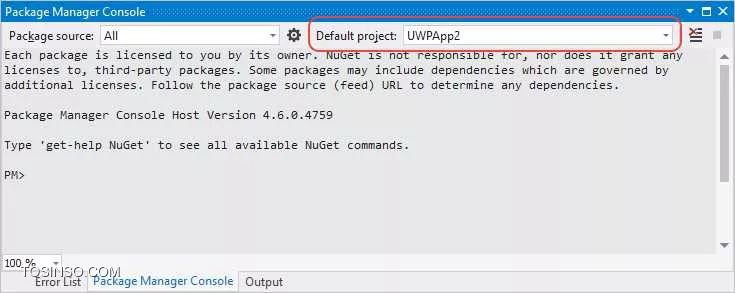 nuget package manager console