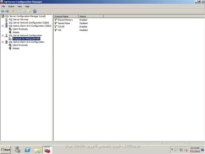 من چیزی به عنوان MSSQL BROWSER پیدا نکردم
یعنی مسیری که رفتم این بود:
sql server configuration manager
که فقط این گزینه ها هست:
||http://web.tosinso.com/files/get/dbadf340-c206-4f62-9aa2-aa9f09891ad8||