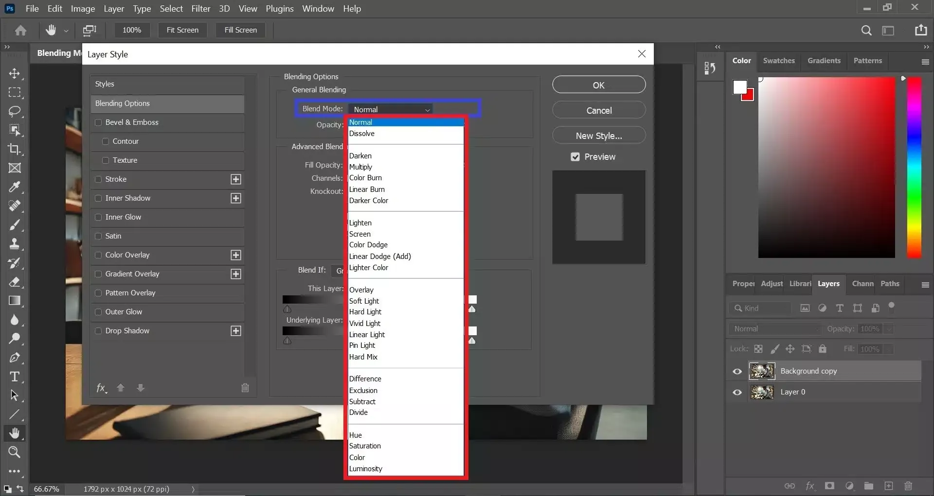 ابزار Image Blending