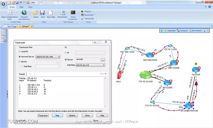 Tracert بصورت گرافیکی برای هک