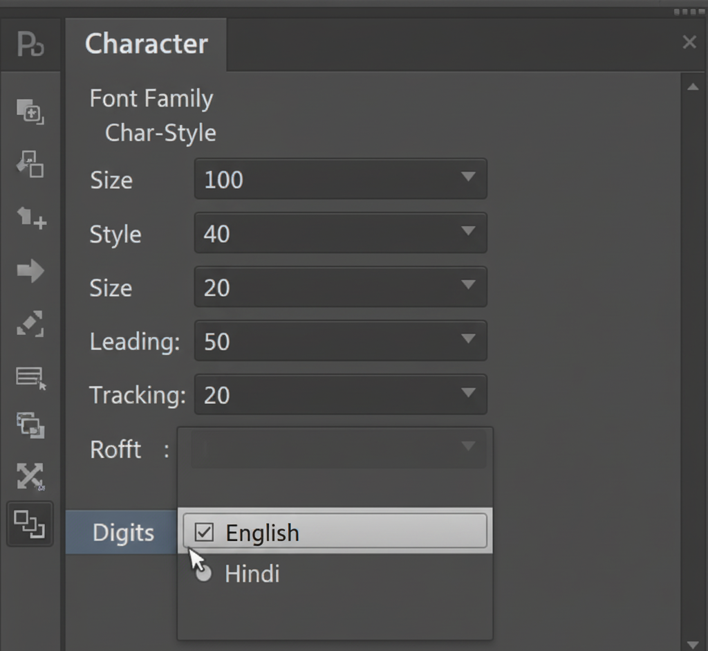 تایپ انگلیسی در فتوشاپ