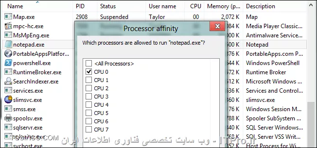 چگونه نرم افزار های ویندوز را مجبور به استفاده از یک CPU خاص کنیم ؟