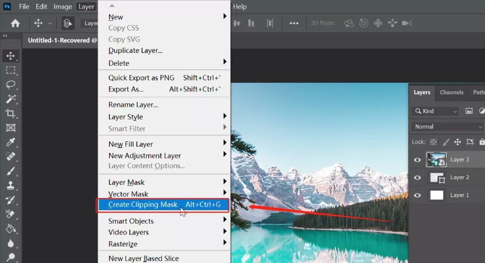 Create Clipping Mask در فتوشاپ