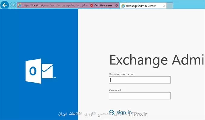   من سرور exchangeم رو دوباره راه اندازی کردم ولی الان نمیتونم از طریق مرورگر صفحه مدیریت exchange  رو ببینم. تا این مرحله که تصویر رو گذاشتم میاد

||http://tosinso.com/files/get/e27448f4-e8b2-4b67-8214-8096a08b06d3||

اما بعد از وارد کردن مشخصات کاربری صفح مدیریت باز نمیشه و خطایی که تصویرش رو پایین گذاشتم ظاهر میشه

||http://tosinso.com/files/get/903a9342-236c-4eb6-96ec-693f0fbc7d27||

 دوستان کسی میدونه مشکل از کجاست (IIS  یا DNS یا اکتیو دایرکتوری یا ...)؟ آیا با روش دیگر  غیر از وب و مرورگر میشه exchange رو مدیریت کرد؟