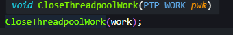 Freeing resources with the CloseThreadpoolWork() function