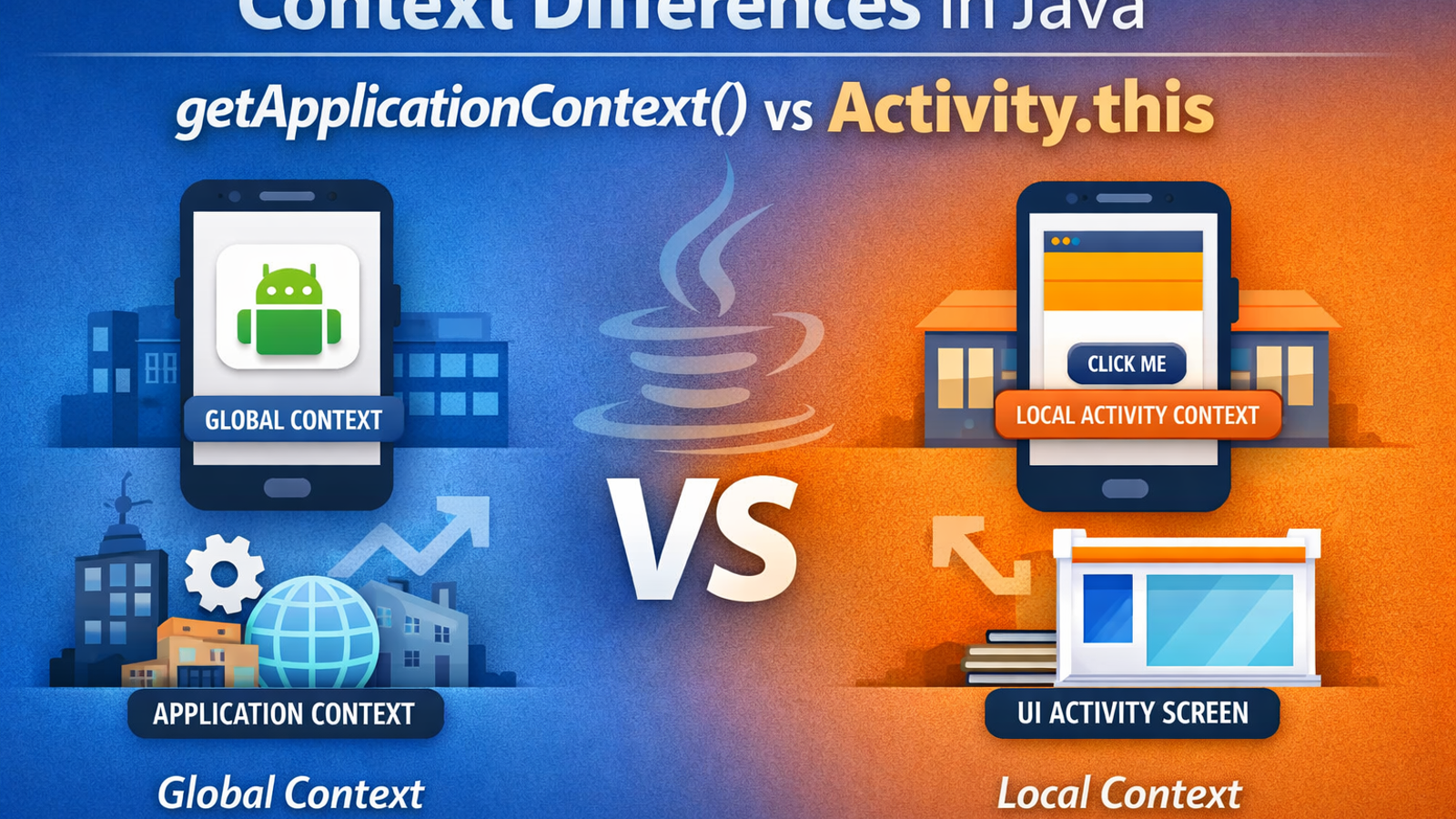 تفاوت Contextها در جاوا: تفاوت getApplicationContext() و Activity.this در یک نگاه