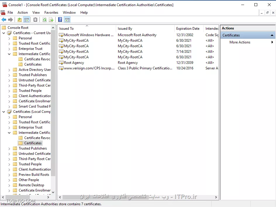آموزش جامع PKI در مایکروسافت و Active Directory Certificate Services : قسمت هفتم