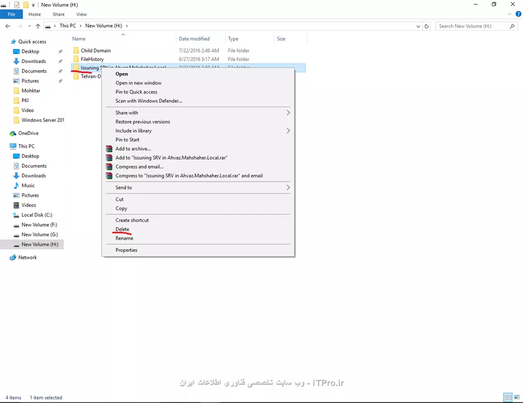 اول چک ببین VM کجا ذخیره شده؟
||http://network.tosinso.com/files/get/0d32ee98-4d2a-4ac2-81af-bd53b0c14a97||
بعد اونو از کنسول Hyper-V پاک کن 
||http://network.tosinso.com/files/get/c5727b81-15c6-45f5-8cb7-0179479d0396||
بعد هم از خود سیستم
||http://network.tosinso.com/files/get/e59d1696-907a-46c4-9587-7fadb7645a12||