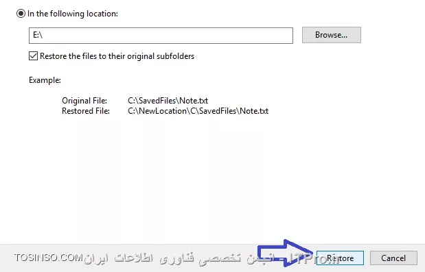 Restore کردن فایل بکاپ ویندوز 7 در ویندوز 10