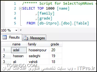 با سلام
جدولی در دیتابیسمون با نام Table با مشخصات  پایین ایحاد می کنیم :
نام و نام خانوادگی و نمره 
<center>
||https://dba.tosinso.com/files/get/4e1ea48f-3801-460f-8399-66d8ba9f6247||
<center>
بعدش یک نوع جدید تعریف می کنیم (حتما دیدین که توی برنامه نویسی شی گرا شی جدید ایجاد می کنیم با استفاده از کلاس ها) توی دیتابیس هم می تونیم نوع جدید تعریغ کنیم :
<center>
||https://dba.tosinso.com/files/get/e2c9b36e-4608-497e-9724-b13a57c10114||
<center>
نوع جدیدمون رو دقیقا مطابق با جدولمون ساختیم .
خوب حالا یه تابع می نویسیم که پارامتر اون نوع جدیدی که تعریف کردیم رو قبول کنه (نوع جدید ما از نوع جدولی هست ) و رکوردهای نوع جدیدمون رو وارد جدول اصلی کنه :
<center>
||https://dba.tosinso.com/files/get/08749df4-a618-4c9f-b487-25f38263a6a4||
<center>
دقت کنید بعد از تعریف پارامتر جلو نوع جدیدمون نوشتیم READONLY یعنی فقط خواندنی چرا ؟ به دلیل اینکه پارامترهای ما اگه از نوع جدولی تعریف شده توسط کاربر باشه (User-Define TableValue) ما حق انجام عملیات دیلت و اینزرت و آپدیت اون رو نداریم و فقط حق خوندن اون رو داریم .
خوب حالا نوبت برنامه نویسی هست یک پروژه ی ویندوز فرم جدید ایجاد می کنیم داخل رویداد FORM_LOAD اون یک دیتا تیبل تعریف می کنیم با ستون های نام و نام خانوادگی و نمره و اون رو پاس می دیم به تابعی که تعریف کردیم که تابع اصلی ما رو از دیتا بیس فراخونی می کنه :
<center>
||https://dba.tosinso.com/files/get/a1cdea77-ade8-455e-b494-5a9edbba165b||
<center>
ایجاد دیتا تیبل و اضافه کردن ستون ها 
بعد از اضافه کردن ستون ها سه سطر به دیتا تیبل اضافه خواهیم کرد :
<center>
||https://dba.tosinso.com/files/get/3e254791-c375-43ec-b27b-864e6228a31d||
<center>
تابعی که پارامتر ورودی اون یک دیتا تیبل هست ما دیتا تیبل و از تابعی توسط سی شارپ می خونیم و اون و ارسال می کنیم واسه تابع InsertToStudent دیتابیس :
<center>
||https://dba.tosinso.com/files/get/95decd4b-a82a-4620-a099-f7868abacd4f||
<center>
پارامترمون و باید دو خصوصیت واسش تعریف کنیم یکی SqlDataType هست که باید بروی Structured بزاریمش تا دیتابیس متوجه بشه داده ی ارسالی ساختمان داده است یعنی اینکه : از چندین نوع داده در اون استفاده شده مثل دیتا تیبل ما که دوتا ستون رشته و یک ستونی عددی داره .
خصوصیت بعدی باید نام نوعی که تعریف کردیم رو در TypeName یا نام نوع بع پارامتر اعلام کنیم .
اینم نتیجه ی نهایی :
<center>
||https://dba.tosinso.com/files/get/e7b1e5ce-0d0f-48cf-86e6-7c2fe6ea80df||
<center>