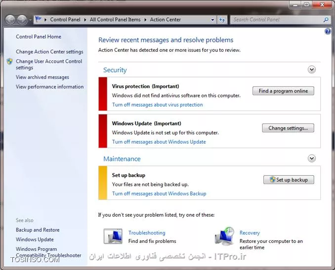 Windows Action Center