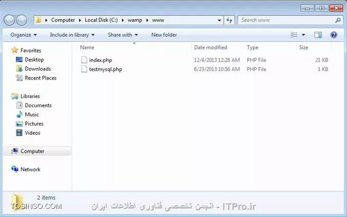 تصویر نوزدهم آموزش گام به گام نصب جوملا در Wamp Server صفحه خالی www