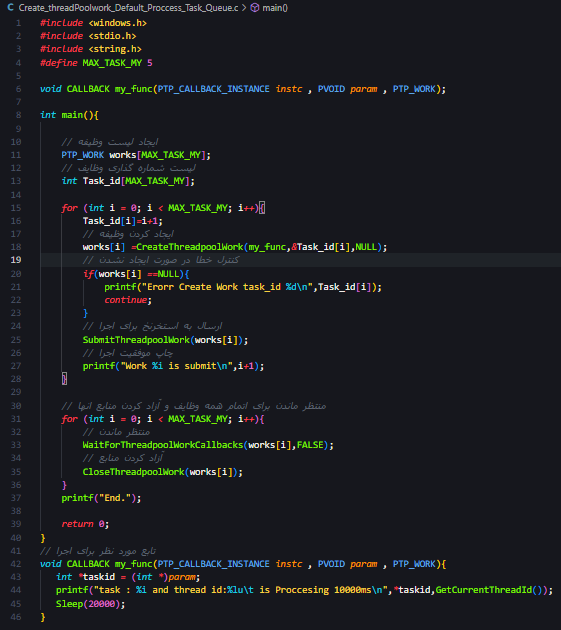 Creating multiple threads in the default thread pool