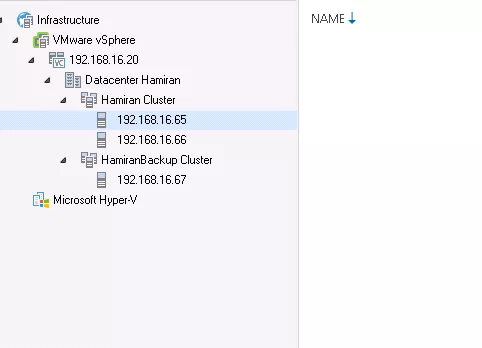 در veeam backup یک ماشین مجازی درست راه اندازی شده بود
بعد از مدتی دو ماشین مجازی به استوریج جدید ساختیم انتقال دادیم و تغییر در هارد ماشین مجازی انجام دادم و veeam backup درست کار نکرد
پیغام خطا 
<text>
Failed to create NFC download stream
<text>
و حالا خواستم که دوباره ماشین مجازی را در قسمت backup & replication اضافه کنم دوباره خطا بالا ظاهر شد.
و از قسمت ماشین مجازی ویم بک آپ هم ماشین مجازی اضافه کنم هیچ کدوم رو نمایش نمی دهد.

||https://tosinso.com/files/get/ec87a5c3-903c-4c56-8a63-84f98bccf522||

مشکل از کجاست