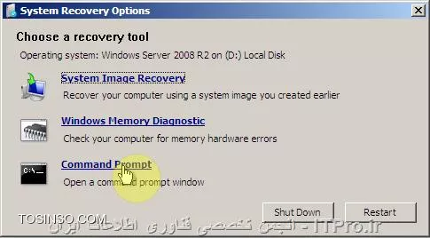 ریکاور کردن پسورد Domain Controller در ویندوز سرور 2008