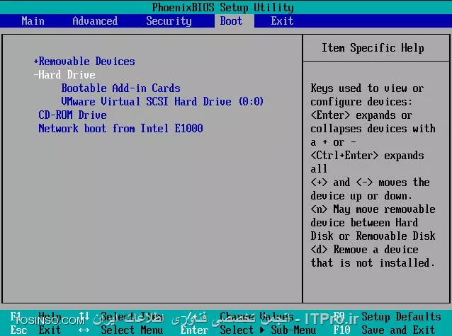 VMware BIOS Boot Page