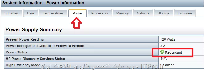 عکس زیر از ILO  سرور دارای 2 Power    است که حتما باید redundant  باشه


||https://network.tosinso.com/files/get/ee65a60b-f96d-4313-8167-68543fe00e90||


ایا error  شما این است ؟
POST Error: 1615-Power Supply Failure or Power Supply 