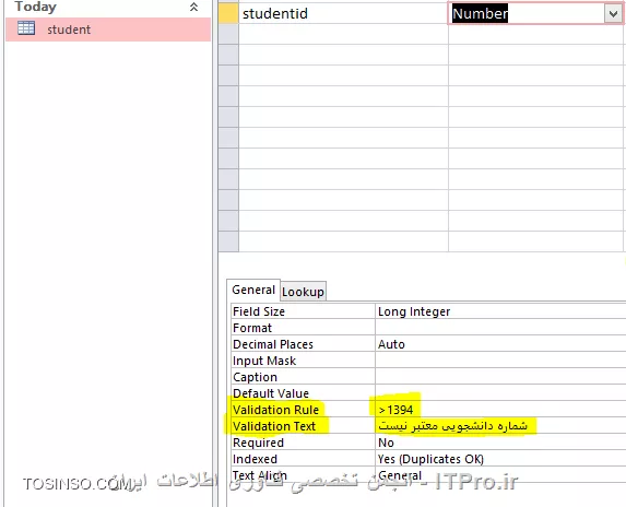 آموزش اکسس 2016 (Access) قسمت 9 : ایجاد پایگاه داده و Field