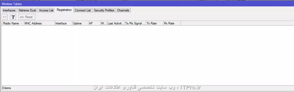 از قسمت  wireless / access-list  میتونید محدودیت اعمال کنید و ساده بگم کاری مثل Mac Filter مودم براتون انجام میدهد 
شما کافیه از قسمت  Registration نگاه کنید چه دستگاهایی وصل است و MAC دستگاهایی که میخواهید وصل بماند را در قسمت 
 access-list اضافه کنید . حالا از قسمت اینترفیس وایرلس WLAN مورد نظر را انتخاب کنید و در تب Wireless تیک گزینه Defualt Authenticate و Defualt Forward را بردارید . مانند تصاویر زیر =>
||https://network.tosinso.com/files/get/ef4d7032-7edb-4db0-8e61-8f1284d83f60||
||https://network.tosinso.com/files/get/90cea321-e462-4970-933f-ce26006b0737||
||https://network.tosinso.com/files/get/865ac7d0-c299-4085-9757-8c83dd6f68cd||