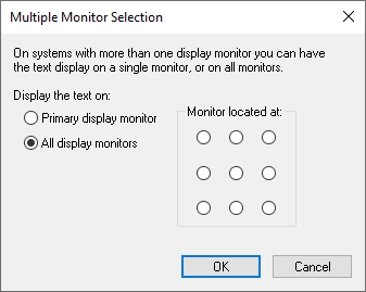 پنجره Multiple Monitor Selection