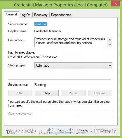 کاربرد سرویس Credential Manager