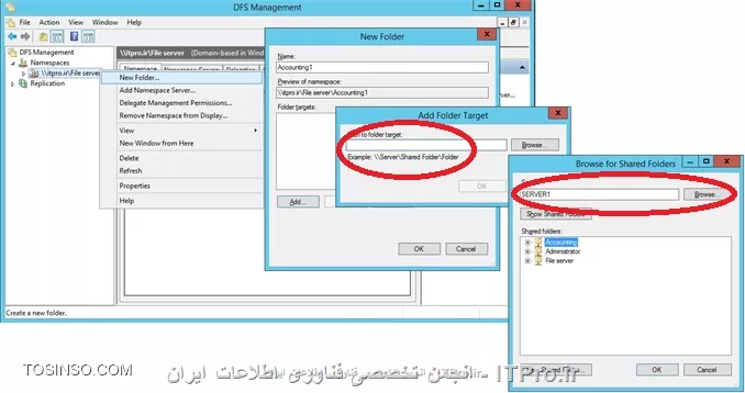 دوست گرامی اگر آموزش رو بدقت ملاحظه و پیگیری کرده باشید در قسمت انتهایی که مربوط به اضافه کردن پوشه ها به Namespace و انتخاب New Folder هست میبینید که پوشه شما در هر جایی از شبکه میتونه باشه و شما با UNC Path آدرس میدید
||http://network.tosinso.com/files/get/f190af7f-3b02-409c-a9ba-01ae8c1cdcac||