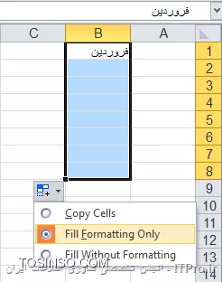 وارد کردن لیست های فارسی (ایام هفته و نام ماه ها) در نرم افزار اکسل(Excel)