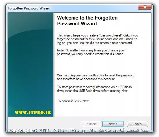آموزش ایجاد Password Reset Disk